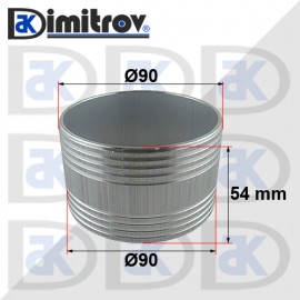Права свръзка за маркуч Ø90 x Ø90 - алуминий
