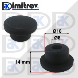 Гумена тапа универсална Ø  8 x Ø 18 x 14 mm