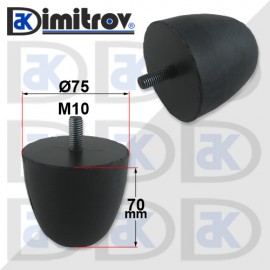 Буферен тампон M10 x Ø75 x 70 mm