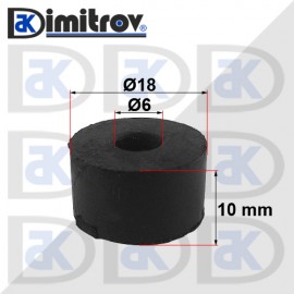 Гумен тампон Ø  6 x Ø 18 x 10 mm