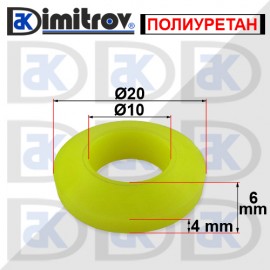 Гумен тампон Ø 10 x Ø 20 x 4 / 6 mm