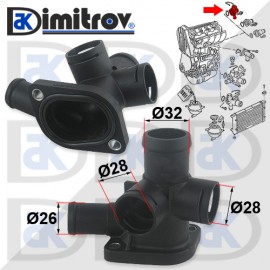 Фланец охладителна течност Seat Cordoba Ibiza Toledo VW Golf Passat Polo Vento