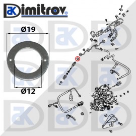 Дифтунга Ø 12 х Ø 19 х 1 mm алуминий