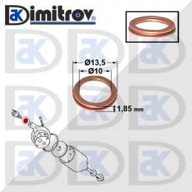 Дифтунга Ø10 х Ø13,5 х 1,85 mm медна с външен канал пробка Land Rover Defender Discovery Range Rover