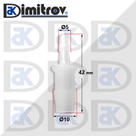 Права свръзка за маркуч Ø5 x Ø10 mm - PVC
