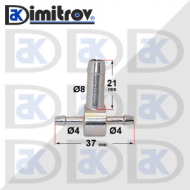 Тройник маркуч гориво Ø4 x Ø4 x Ø8 mm