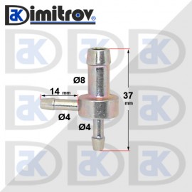 Тройник маркуч гориво Ø4 x Ø4 x Ø8 mm