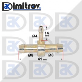 Тройник маркуч гориво Ø4 x Ø8 x Ø8 mm