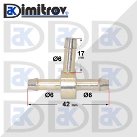 Тройник маркуч гориво Ø6 x Ø6 x Ø6 mm