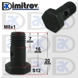 Болт холендров M 8x1 - 16 mm