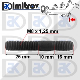 Шпилка генерация M8 x 1,25 x 51 mm Mitsubishi Grandis Lancer Outlander