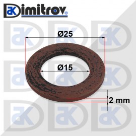 Дифтунга Ø15 х Ø25 х 2,0 mm медна