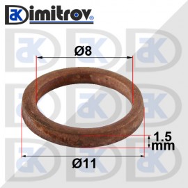 Дифтунга Ø  8 х Ø 11 х 1.5 mm медна