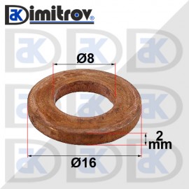 Дифтунга Ø  8 х Ø 16 х 1 mm медна