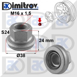 Гайка джанта M16 x 1,5 mm Ford Transit