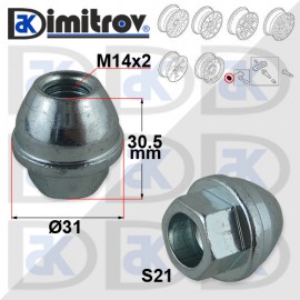Гайка джанта M14 x 2 mm Ford Lincoln