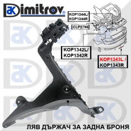 Държач задна броня Audi A3