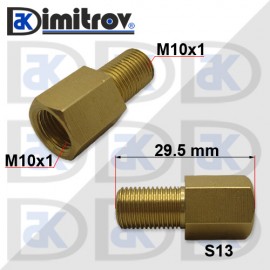 Преходник мъжко M10х1 женско M10х1