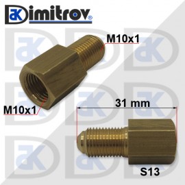 Преходник мъжко M10х1 женско M10х1