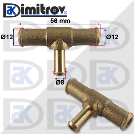 Тройник маркуч Ø8 x Ø12 x Ø12