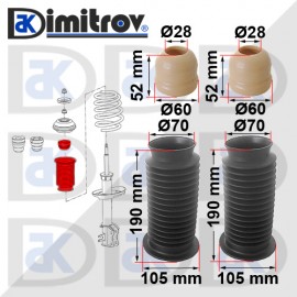 Прахоуловители и буфери преден амортисьор Abarth Alfa Romeo Citroen Fiat Opel Peugeot