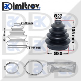 Маншон неопрен полуоска Ø22 x Ø80 x 105 mm