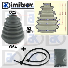 Маншон силиконов за каре Ø 22 x Ø 64 x 93 mm