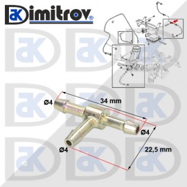 Тройник маркуч Ø4 - Ø4 - Ø4 mm Opel Ascona Astra Calibra Combo Corsa Frontera Insignia Kadett Manta Meriva Mokka Omega Senator Signum Sintra Speedster Tigra Vectra Zafira