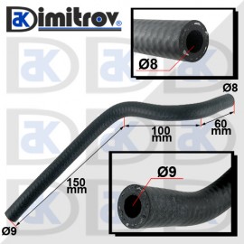 Маркуч коляно Ø  8 x Ø  9 - 60 x 100 x 150 mm