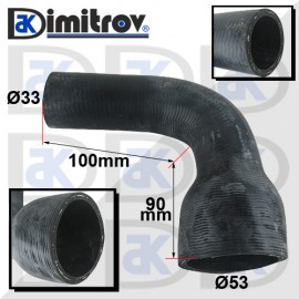 Маркуч коляно Ø 33 x Ø 53 - 90 х 100 mm