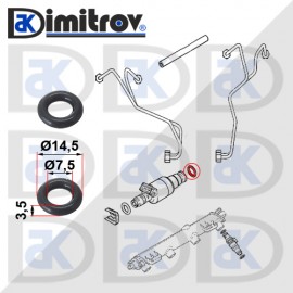 Уплътнение дюзи Opel Astra F Astra G Corsa B Corsa C Frontera B Meriva A Tigra A Vectra B Vectra C Zafira A Zafira B