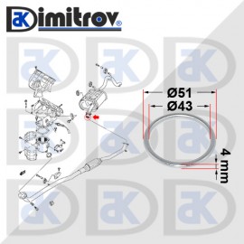 Уплътнение изпускателна тръба Subaru Justy