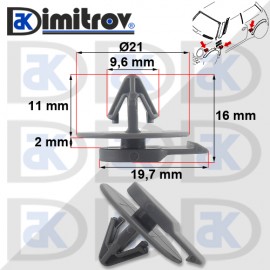 Щипка калник Mini Mini Cabrio (R52) (R57) Mini Clubman (R55) (R55 LCI) Mini Coupe (R58) Mini (R50) (R53) (R56) (R56 LCI) Mini Roadster (R59)