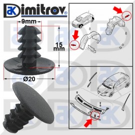 Щипка подкалник лайстна предно стъкло Alfa Romeo Mito Fiat 500 Bravo Punto