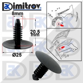 Щипка подкалник лайстна предно стъкло Chrysler Dodge Jeep Ram