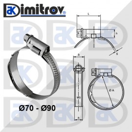 Скоба маркуч болт Ø  70 - 90 mm