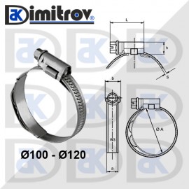 Скоба маркуч болт Ø  100 - 120 mm