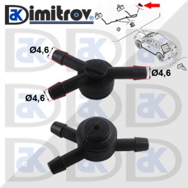 Тройник маркуч Ø4,6 x Ø4,6 x Ø4,6 mm Alfa Romeo 145 146 147 155 GT Spider